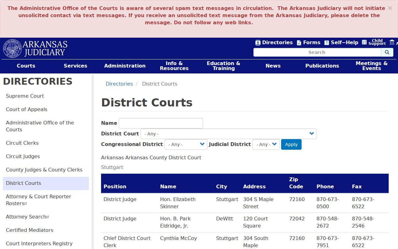 Crawford County city court warrant District Court directory entries